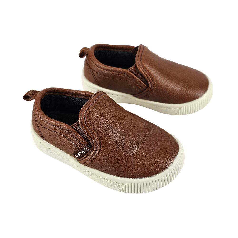 CARTER'S TODDLER BOY'S CASUAL BROWN / CREAM SLIP-ON SHOESIZE 5 MONTHS5 Months